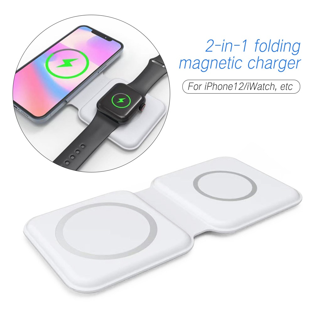 Foto 4 pulgar | Cargador Inalámbrico 2 En 1 Plegable Magnético Para Iphone 12 - Venta Internacional.