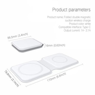 Foto 4 | Cargador Inalámbrico 2 En 1 Plegable Magnético Para Iphone 12 - Venta Internacional.