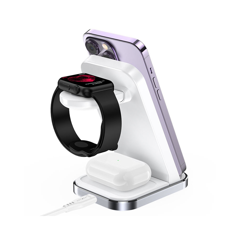 Foto 4 pulgar | Cargador Inalámbrico Acefast E15 3 En 1 Blanco 15w/7.5w/10w - Venta Internacional.