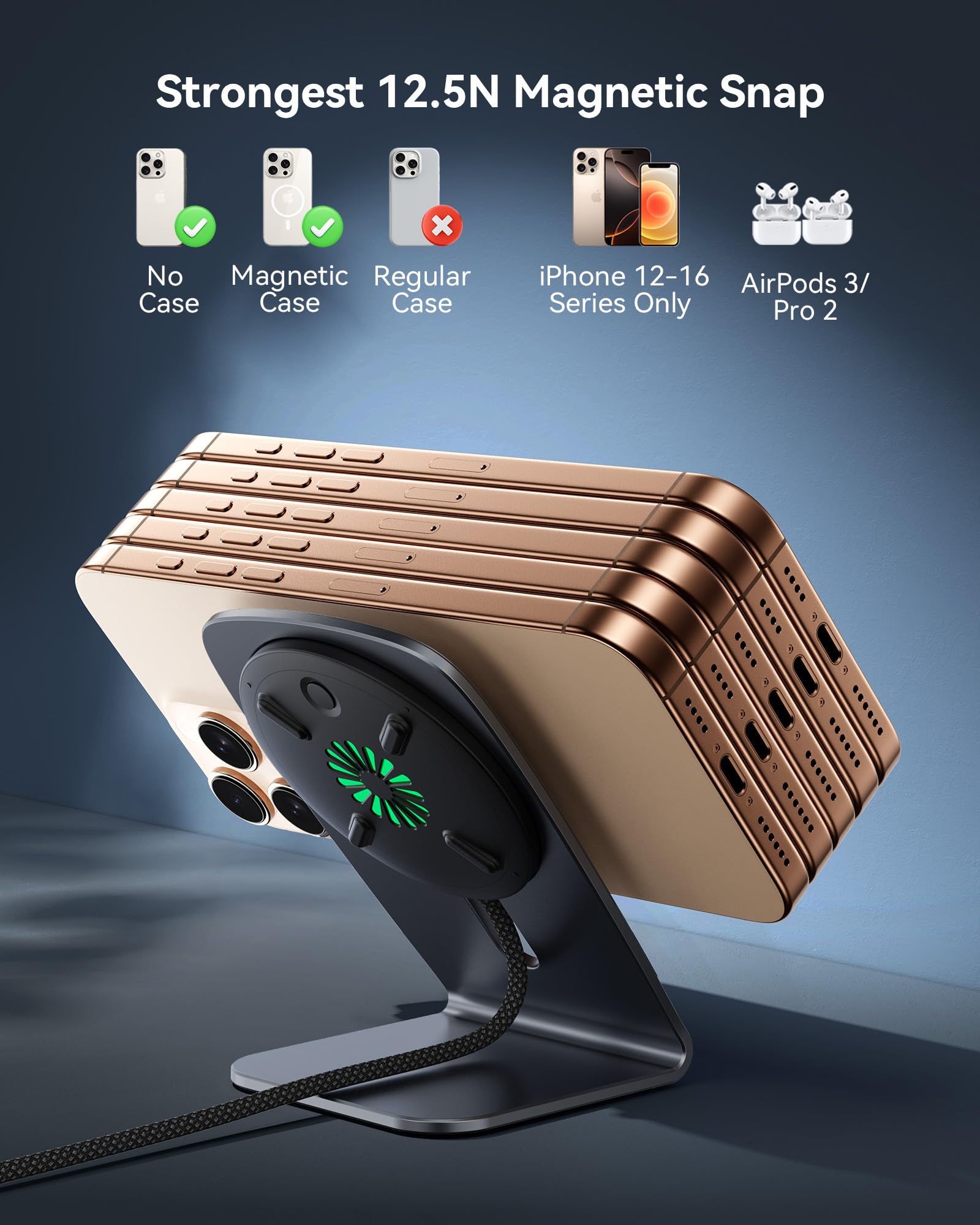 Foto 7 pulgar | Soporte De Cargador Inalámbrico Iniu Magnetic 15w Para Iphone Airpods - Venta Internacional.