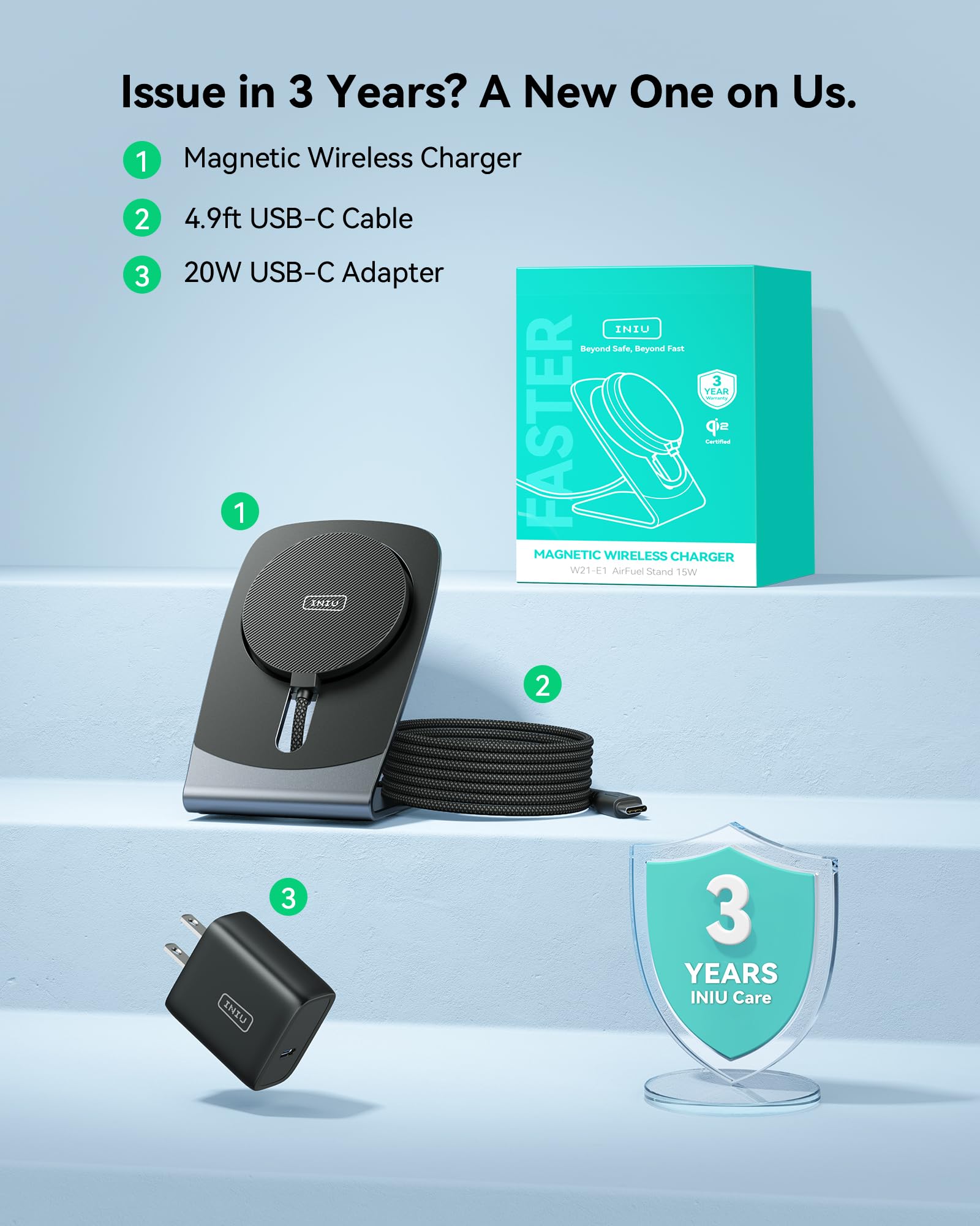 Foto 8 pulgar | Soporte De Cargador Inalámbrico Iniu Magnetic 15w Para Iphone Airpods - Venta Internacional.