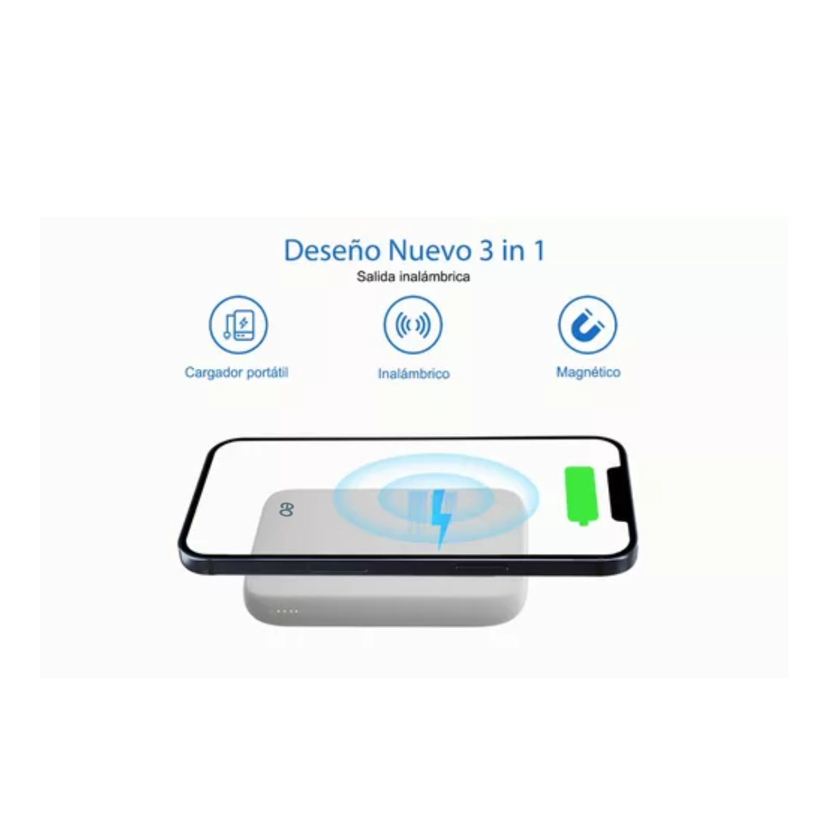 Foto 3 pulgar | Cargador Batería Magnético Inalámbrico 10000mah Para Iphone Eo Safe Imports Esi-14585-1 Blanco