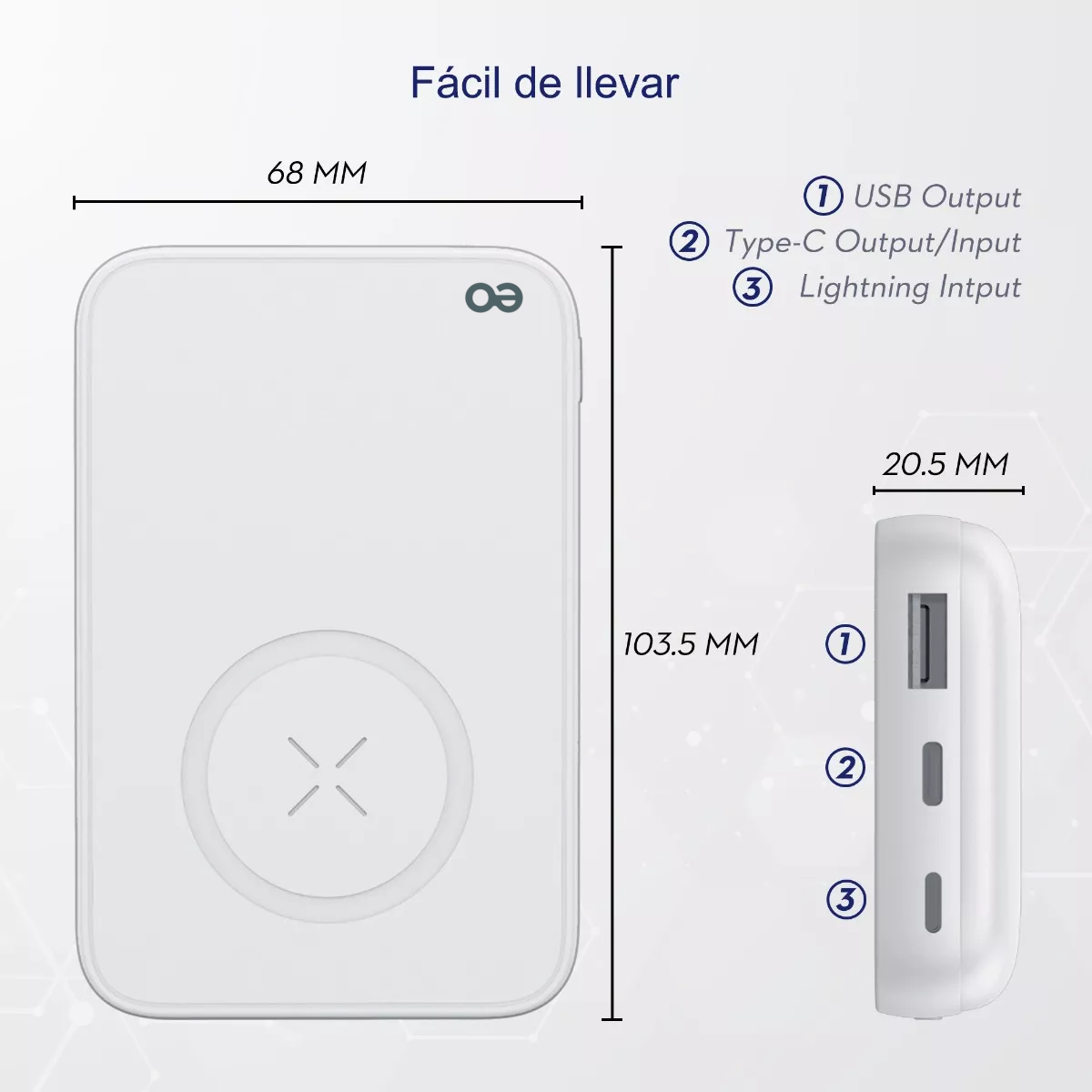Foto 4 pulgar | Cargador Batería Magnético Inalámbrico 10000mah Para Iphone Eo Safe Imports Esi-14585-1 Blanco