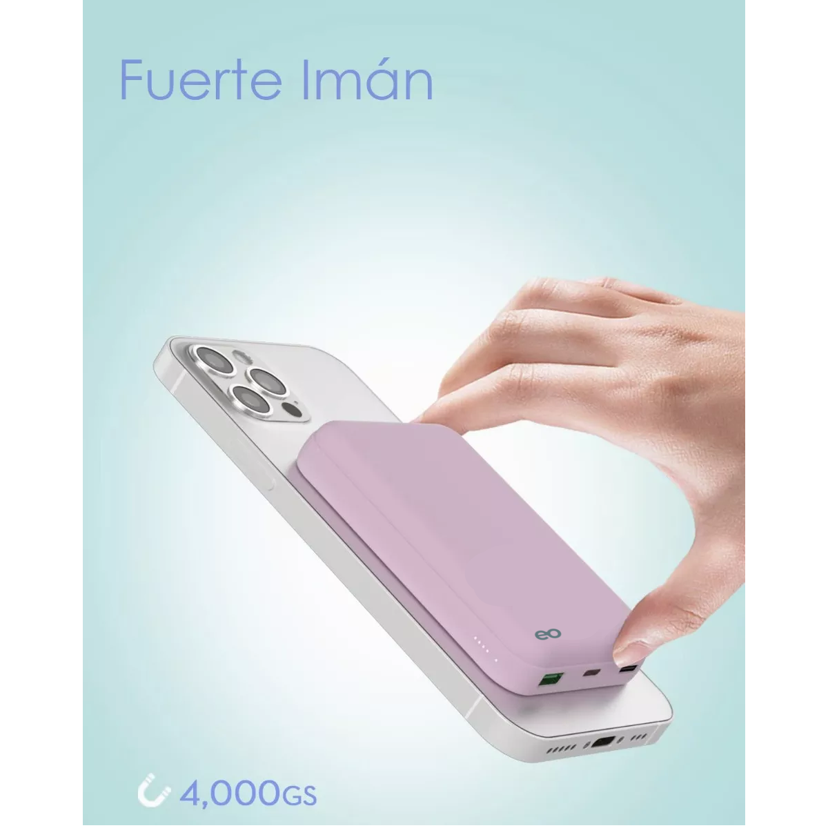 Foto 3 pulgar | Cargador Batería Magnético Inalámbrico 10000mah Para Iphone Eo Safe Imports Esi-14586-1 Rosa