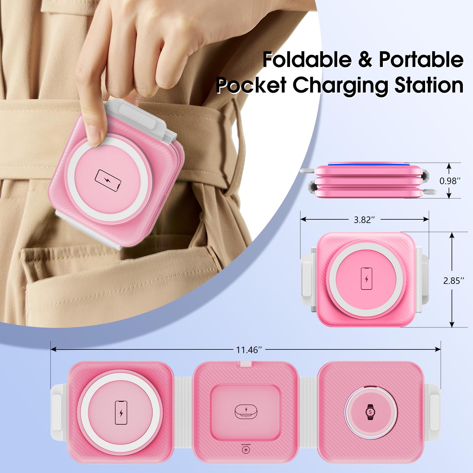 Foto 6 | Estación De Carga Inalámbrica Earteana Pocket Para Samsung Pink - Venta Internacional.