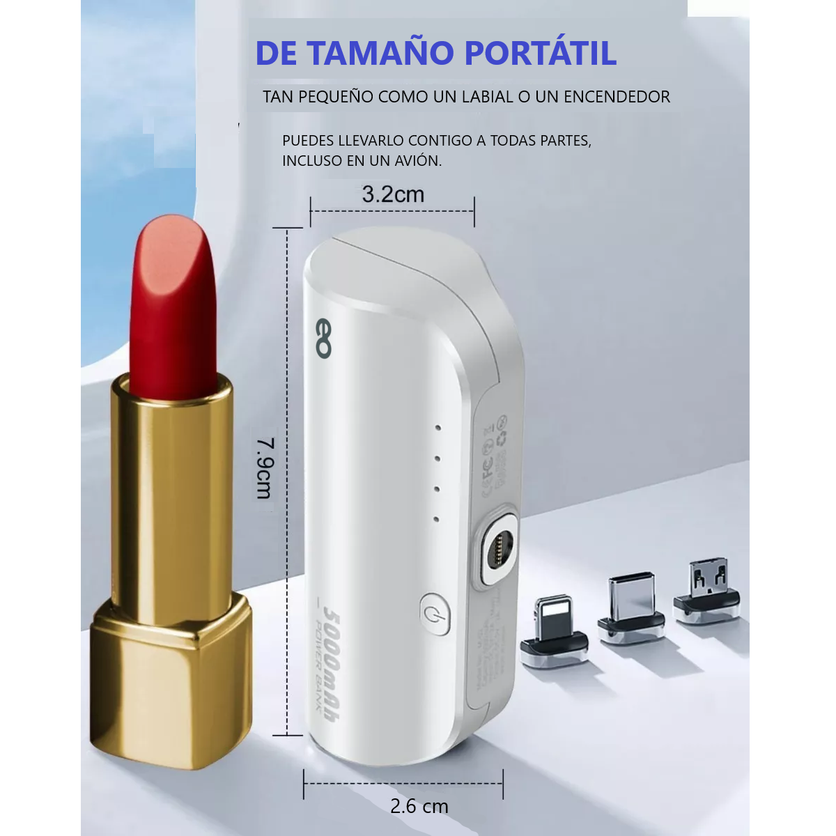 Foto 4 pulgar | Power Bank Magnético 5000mah Inalámbrica 3 En 1 Ultracompact Eo Safe Imports Esi-9944-1 Blanco