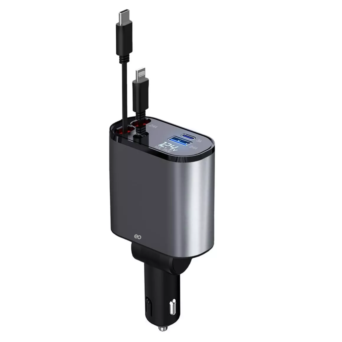 Foto 1 | 4 En 1 Cargador Retráctil De Coche De Carga Rápida De 100w Eo Safe Imports Esi-16176-1 Gris