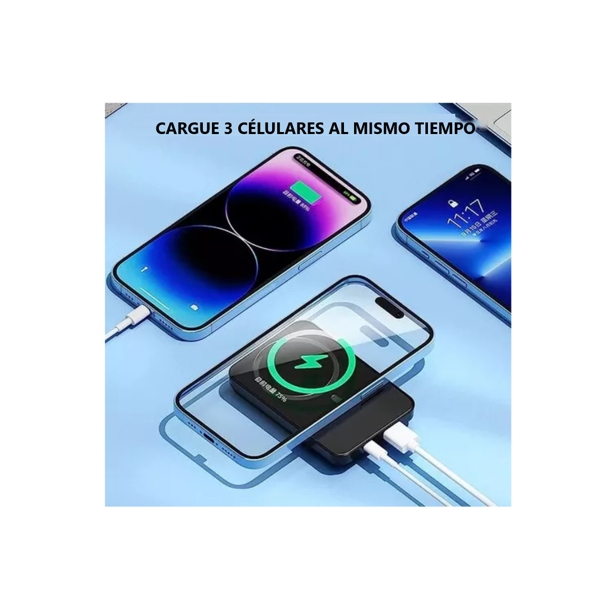 Foto 4 pulgar | Power Bank Inalámbrico Magnético Eo Safe Imports Esi-12620-1 Negro