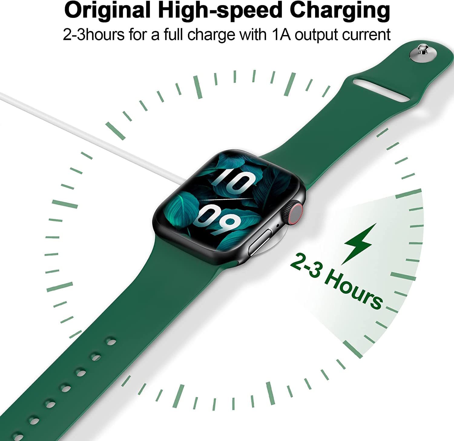 Foto 4 pulgar | Cargador Para Apple Watch, Cable Magnético De Carga Rápida De 2 M, Blanco - Venta Internacional.