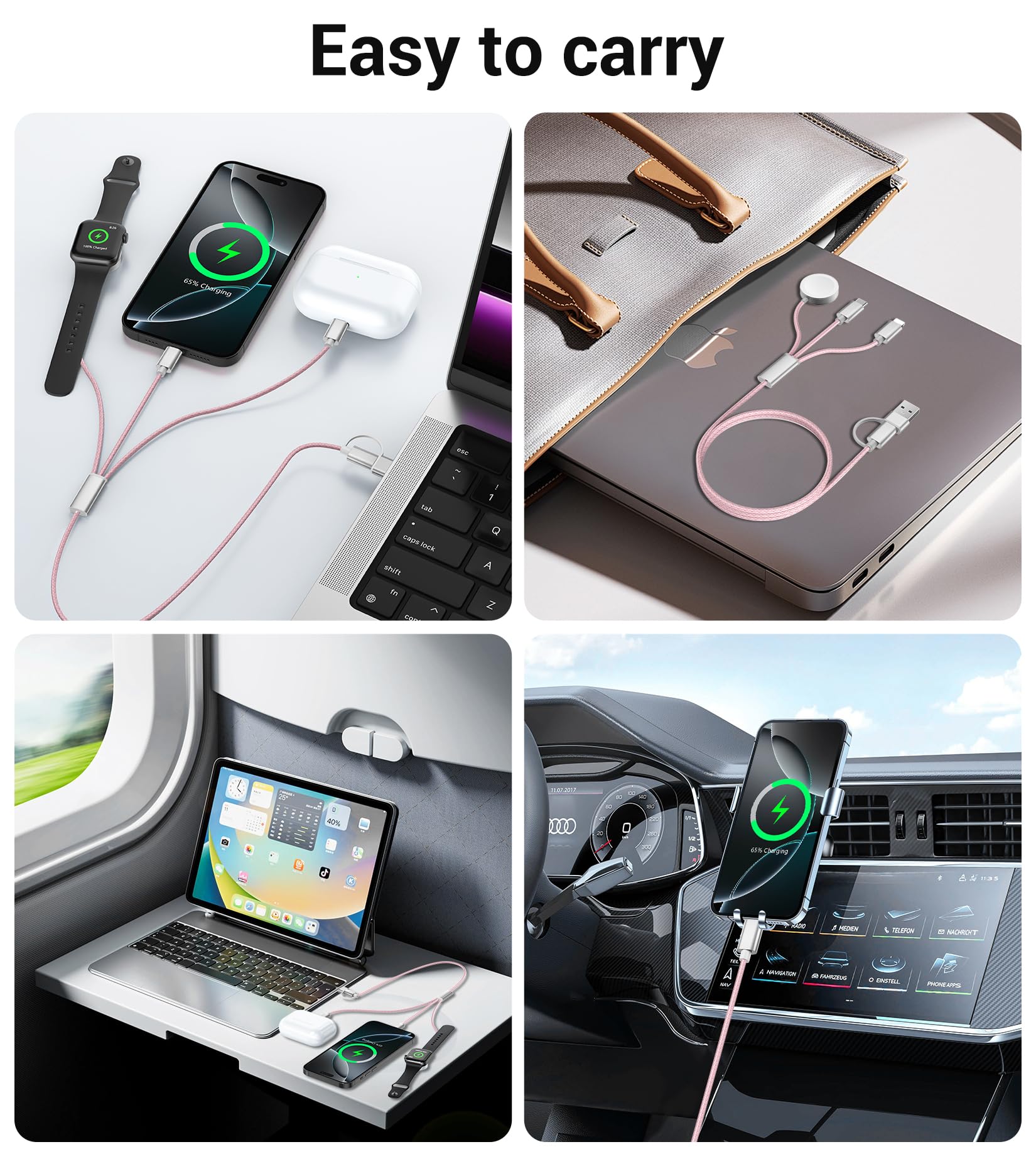 Foto 8 pulgar | Cargador Temdan Para Apple Watch Con Cable Usb C 3 En 2 Para Iphone 16 - Venta Internacional.