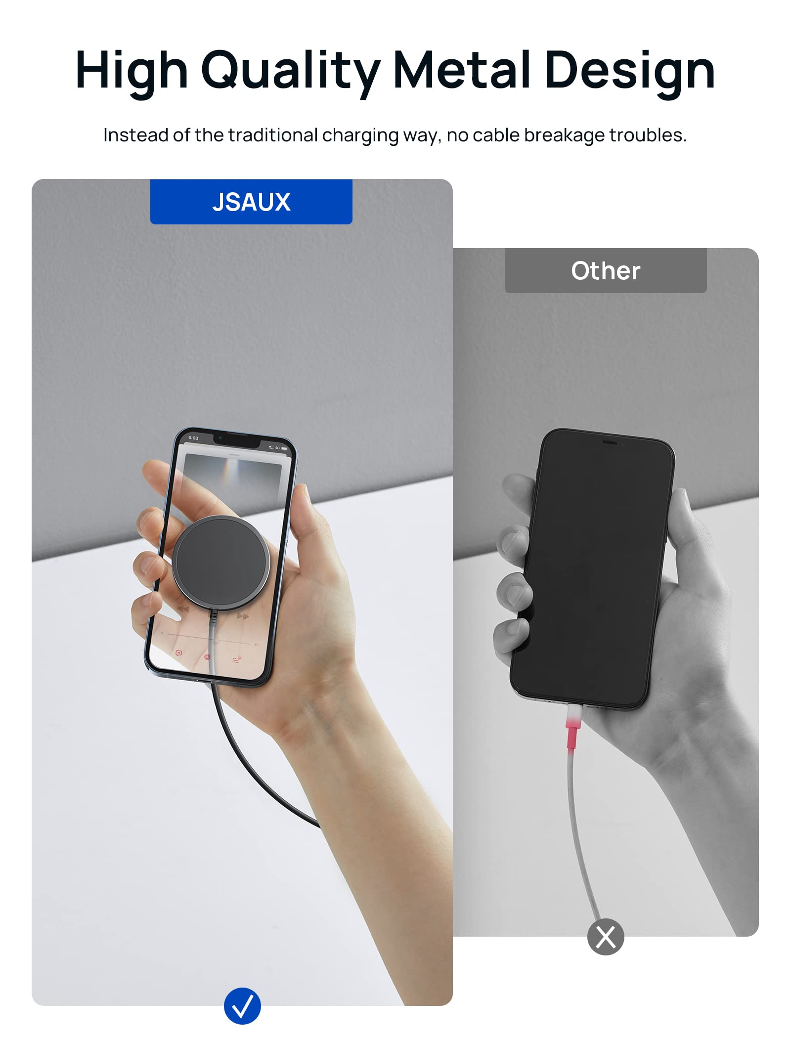 Foto 5 pulgar | Cargador Inalámbrico Magnético Jsaux Compatible Con Iphone - Venta Internacional.