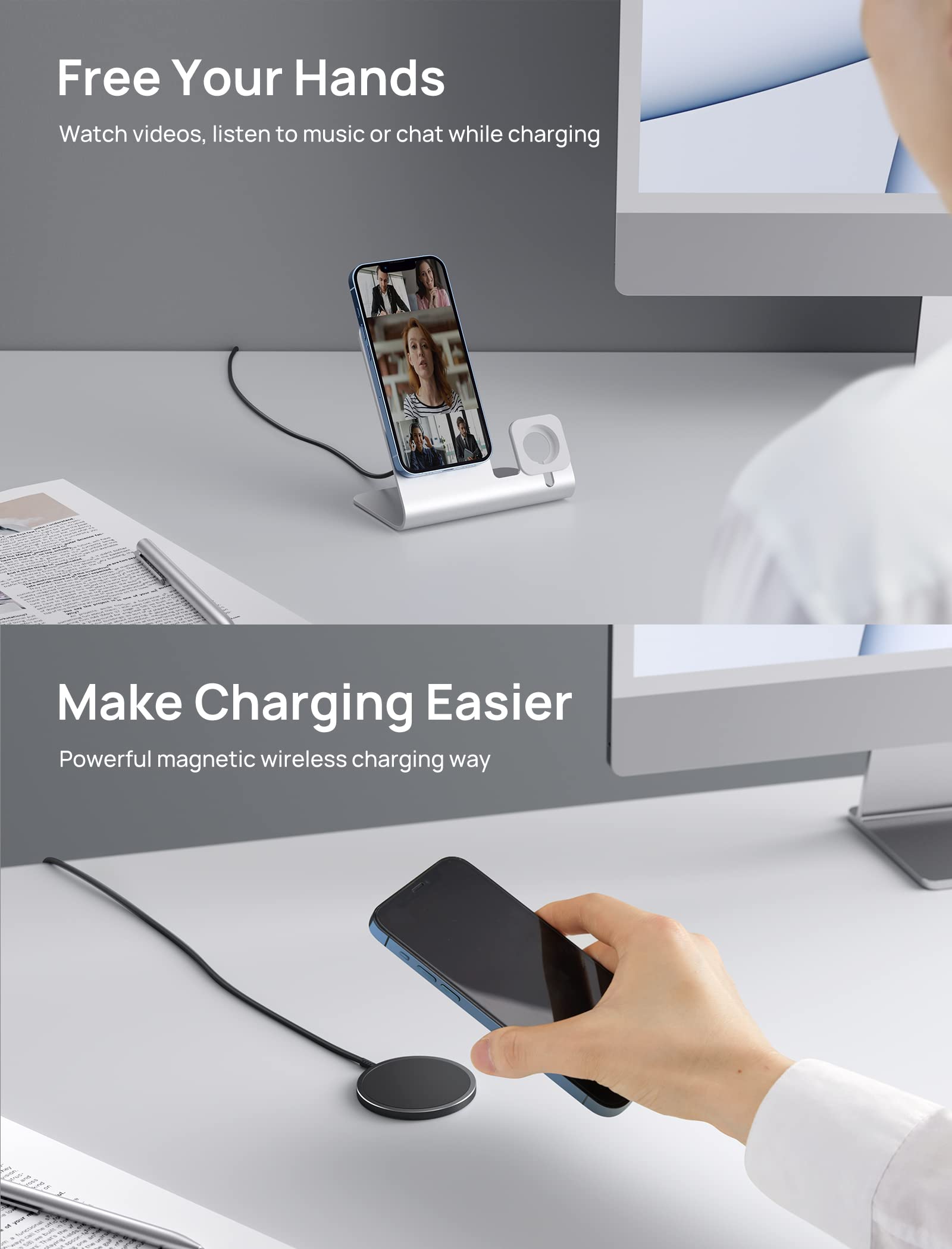 Foto 5 | Cargador Inalámbrico Magnético Jsaux Compatible Con Iphone - Venta Internacional.
