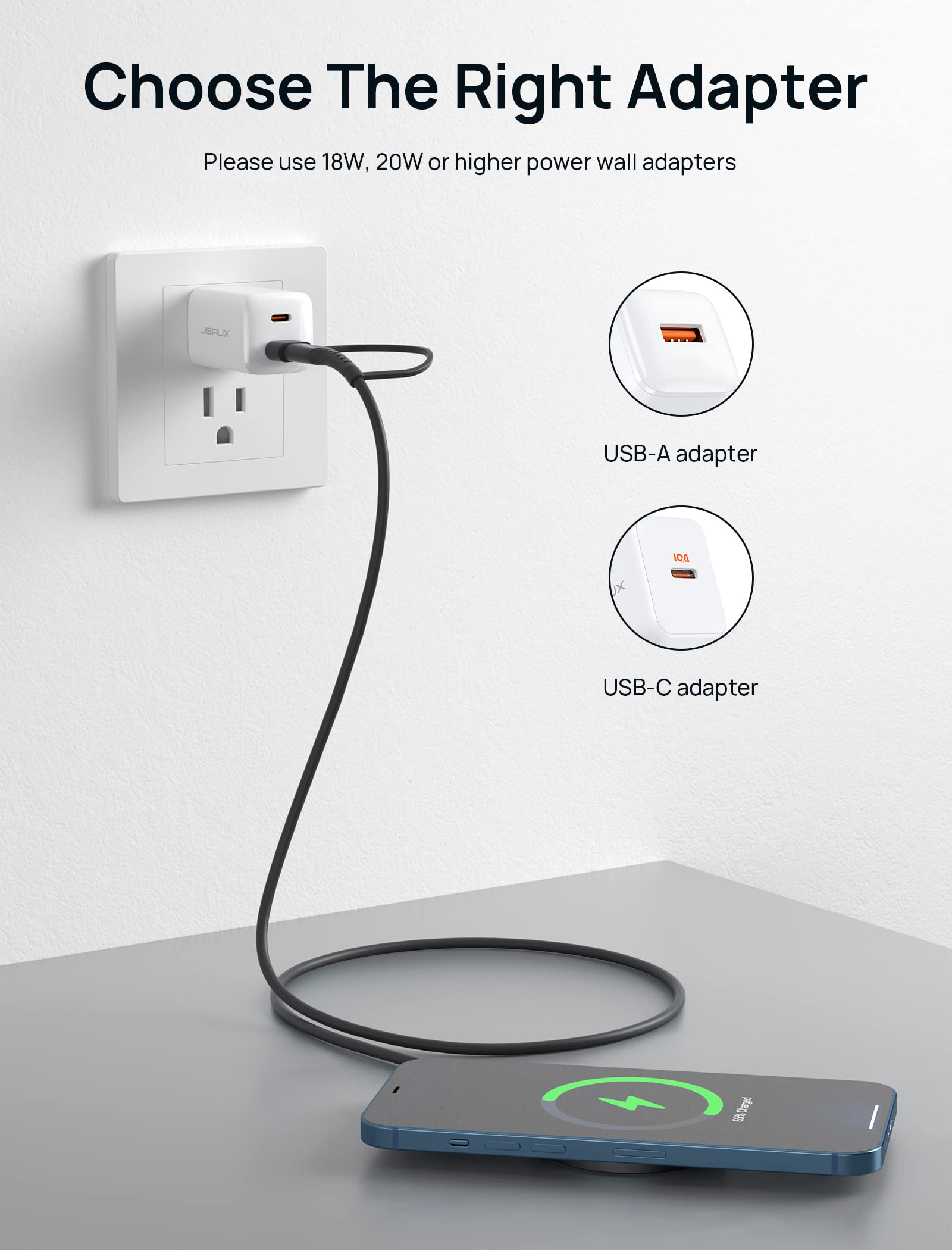 Foto 7 | Cargador Inalámbrico Magnético Jsaux Compatible Con Iphone - Venta Internacional.