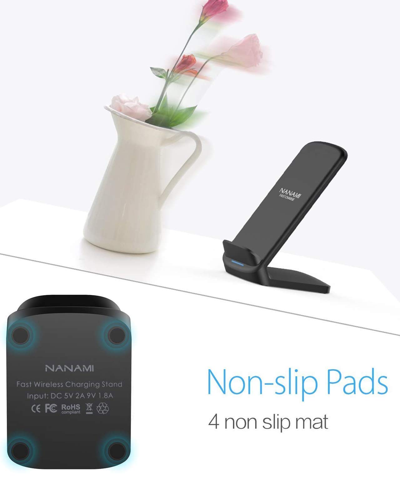 Foto 8 pulgar | Cargador Inalámbrico Nanami Fast Charging Stand para iPhone y Samsung - Venta Internacional