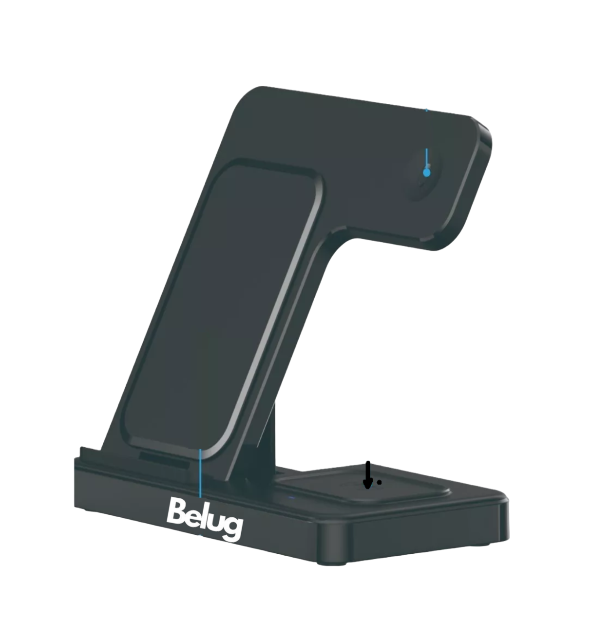 Foto 1 | 3 En 1 Cargador Inalambrico Para Iphone/iwatch/airpods Belug Negro