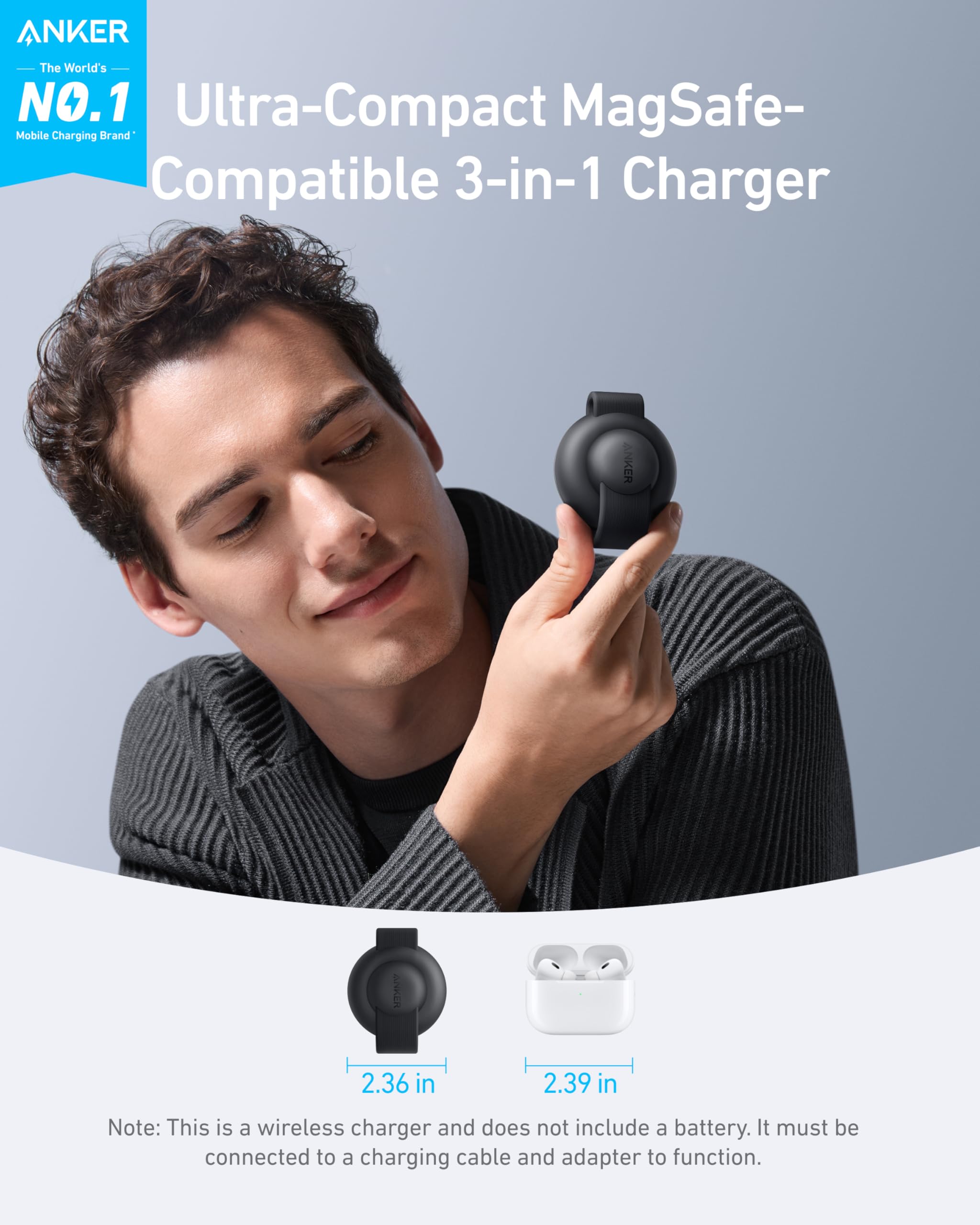 Foto 4 pulgar | Cargador 3 En 1 Anker Maggo Ufo Magsafe Compatible Con 15 W - Venta Internacional.