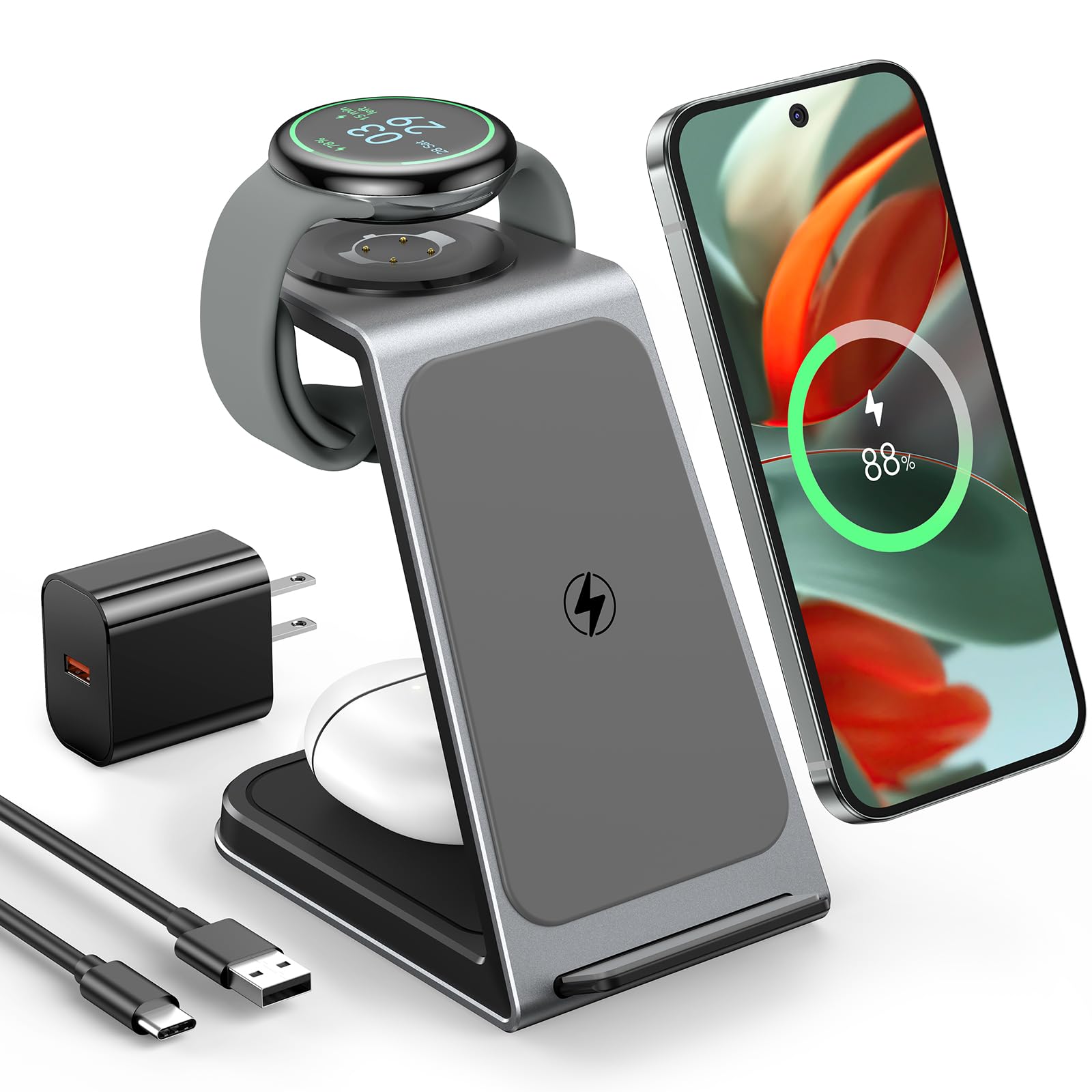 Soporte De Cargador Inalámbrico Meifigno Para Pixel Watch 3/2 - Venta Internacional.