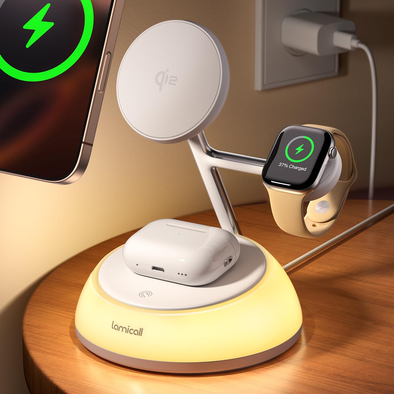 Estación De Carga Lamicall 4 En 1 Para Apple Con Magsafe 15w - Venta Internacional. $2,648