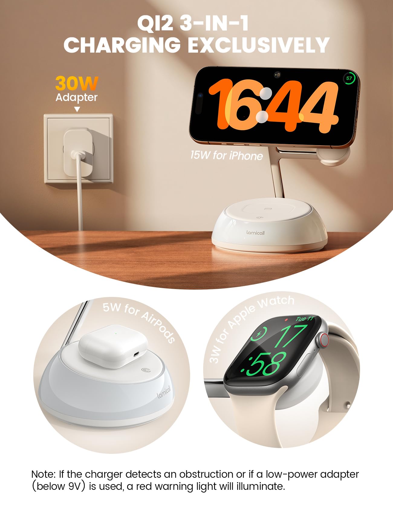 Foto 4 | Estación De Carga Lamicall 4 En 1 Para Apple Con Magsafe 15w - Venta Internacional.
