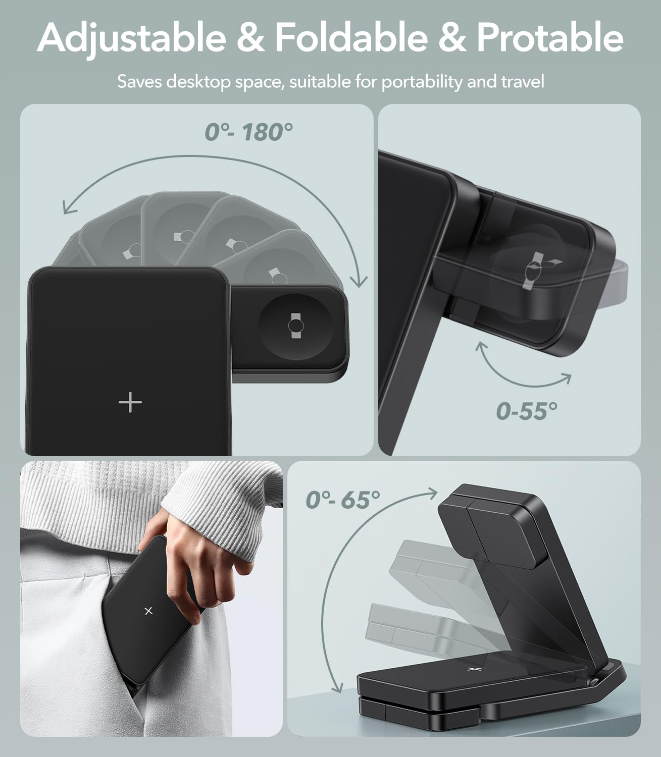 Foto 5 pulgar | Cargador Inalámbrico Plegable Meifigno 3 En 1 Para Samsung - Venta Internacional.