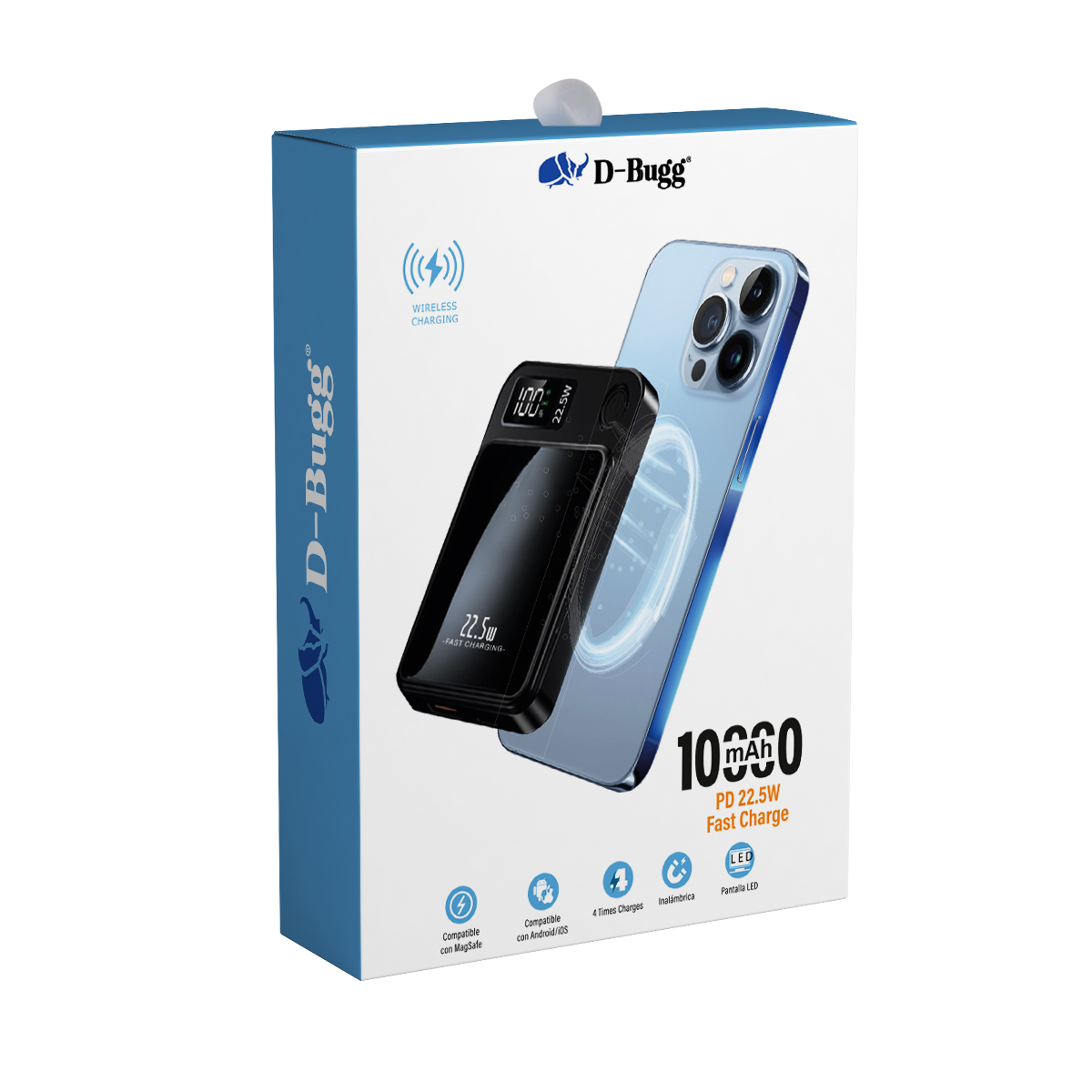 Foto 4 | Power Bank 10000 Mah Magnética Compatible Con Magsafe D-bugg