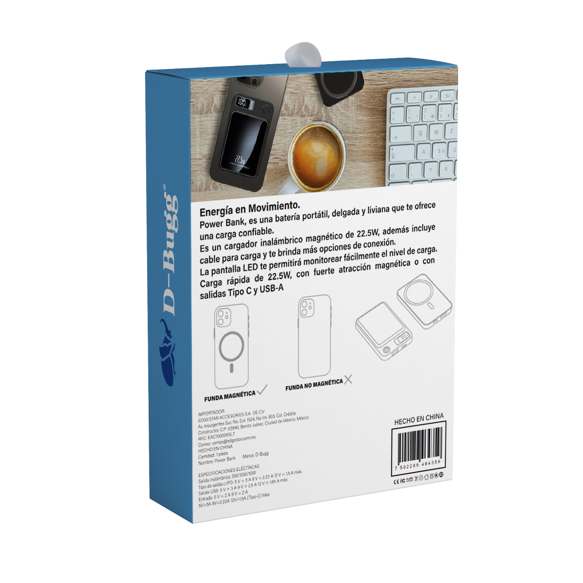 Foto 5 | Power Bank 10000 Mah Magnética Compatible Con Magsafe D-bugg