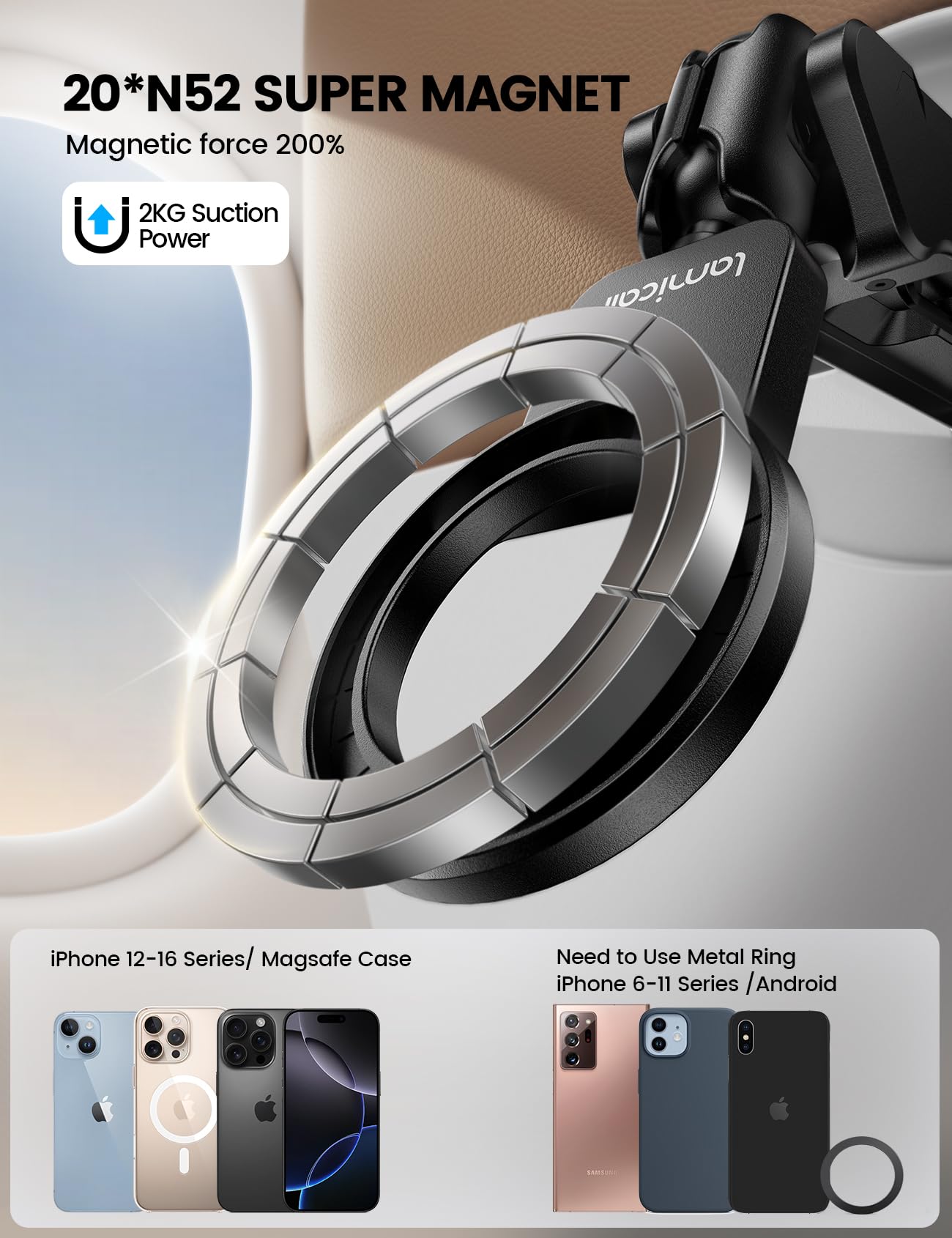 Foto 3 pulgar | Soporte De Teléfono Lamicall Para Iphone Magsafe Airplane Travel - Venta Internacional.