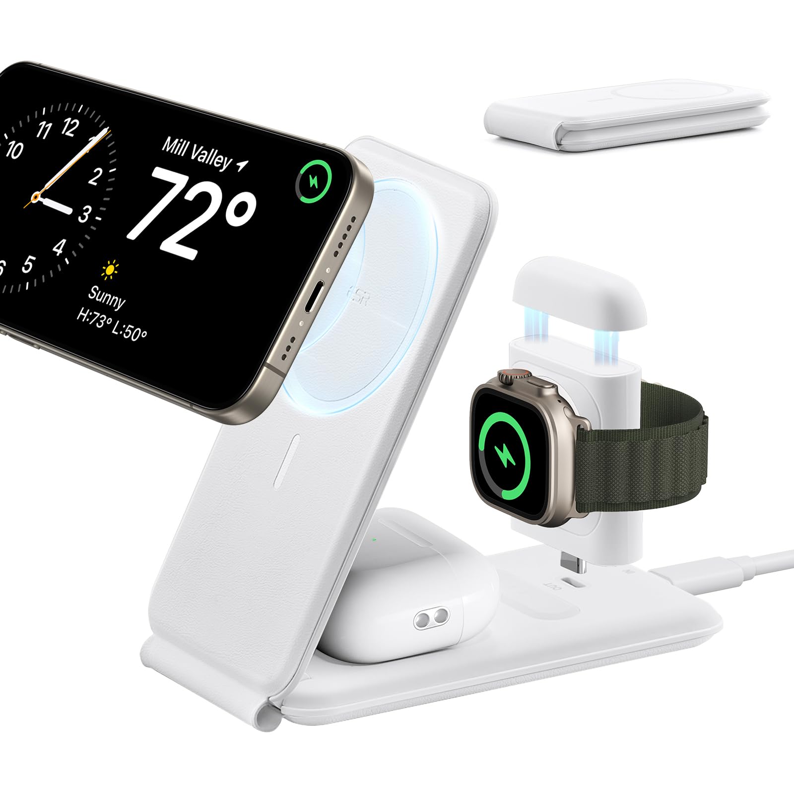 Foto 1 | Soporte De Carga Esr 3 En 1 Para Magsafe Con Apple Watch Blanco - Venta Internacional.