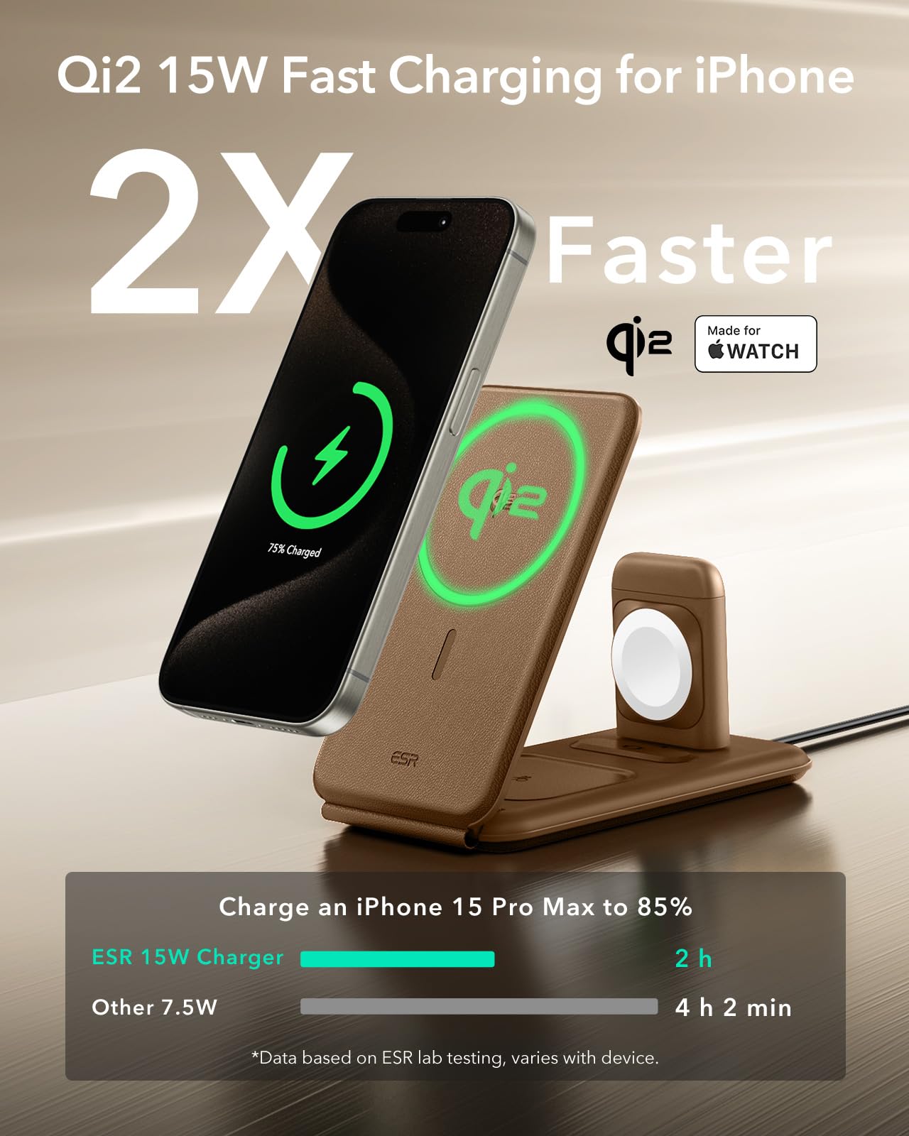 Foto 3 | Estación De Carga Esr Qi2 3 En 1 Para Apple Con Cargador Watch - Venta Internacional.