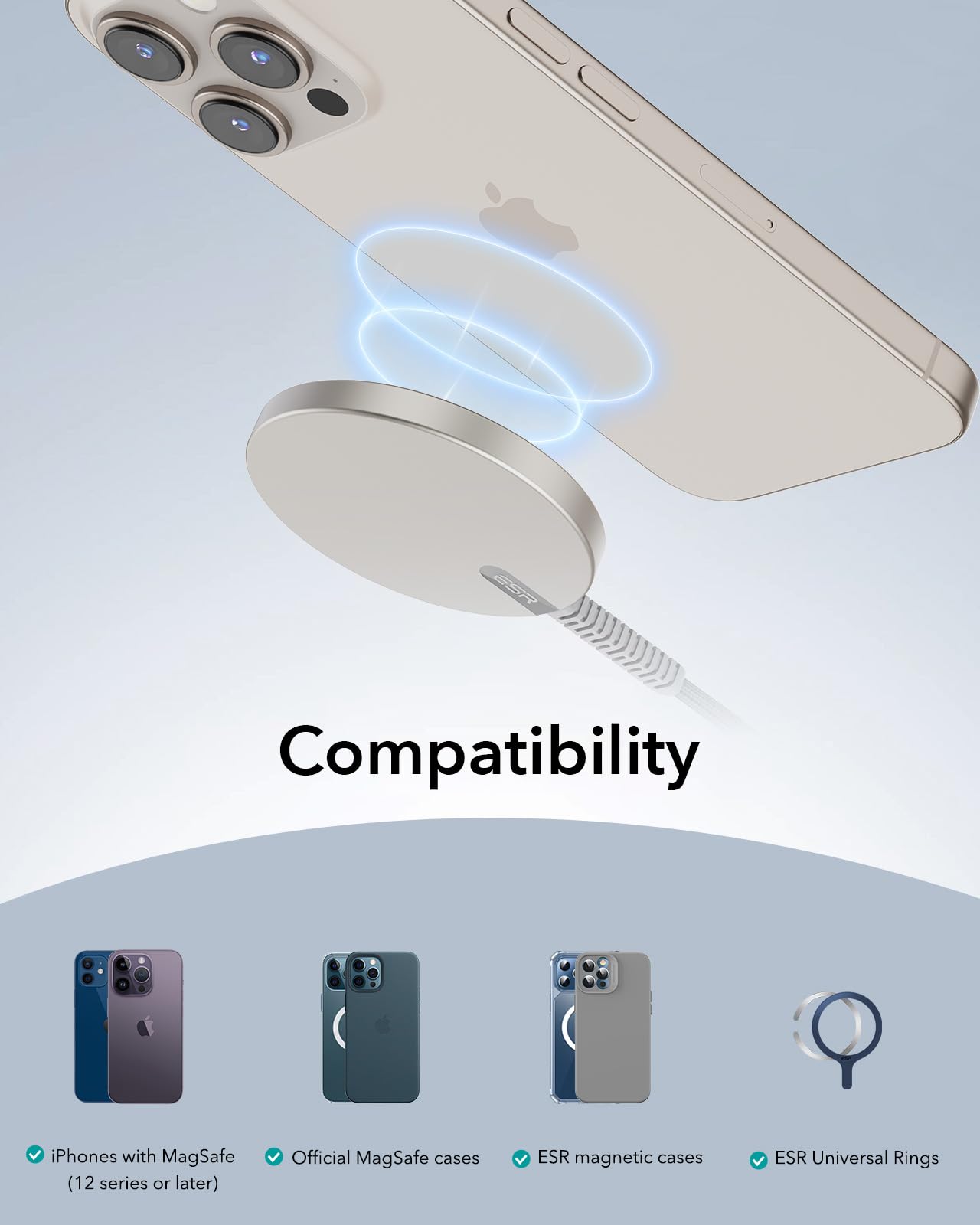 Foto 7 | Cargador Inalámbrico Esr Halolock Mini Para Iphone Con Magsafe - Venta Internacional.