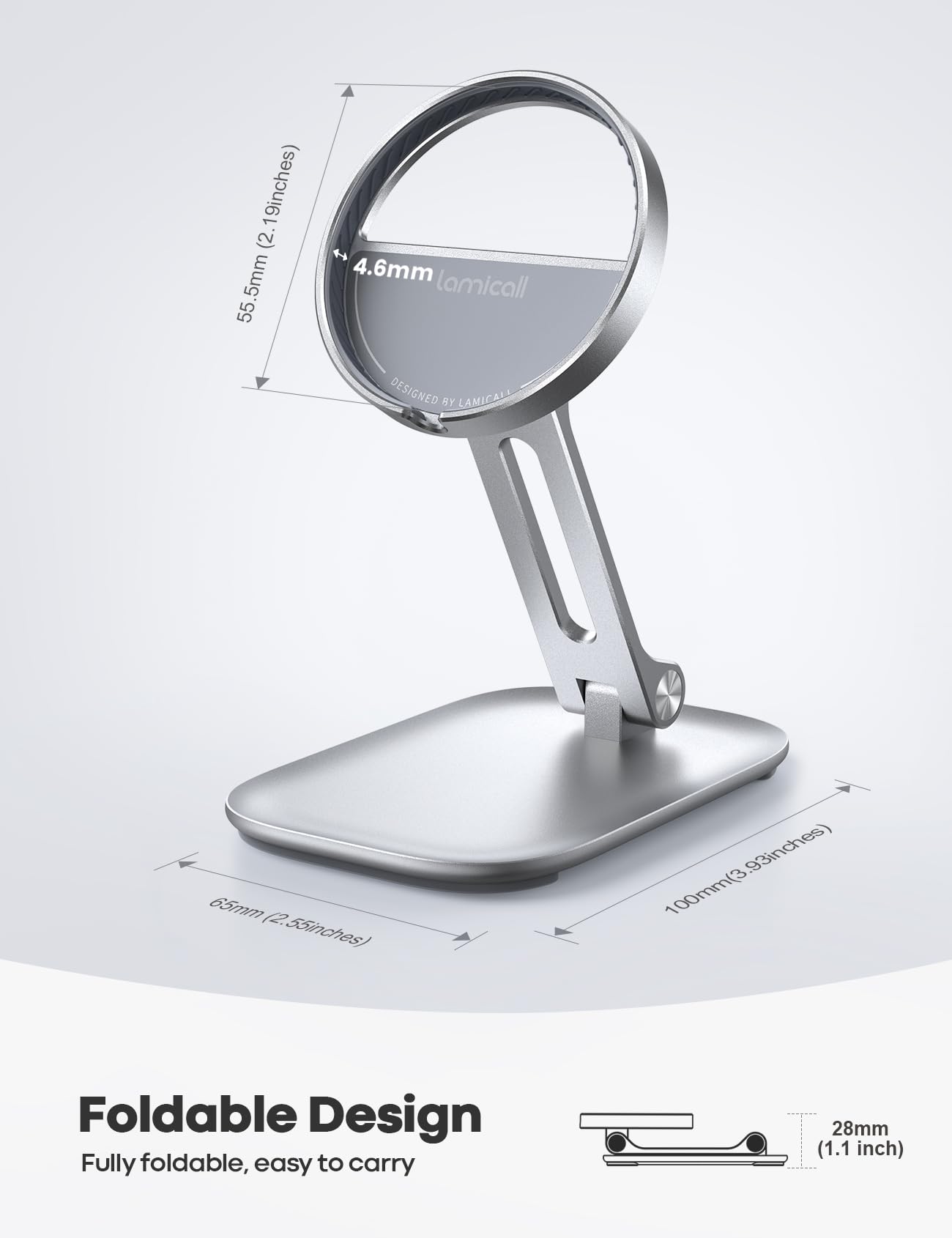 Foto 5 pulgar | Soporte De Teléfono Plegable Lamicall Para Apple Con Cargador De 25 W - Venta Internacional.