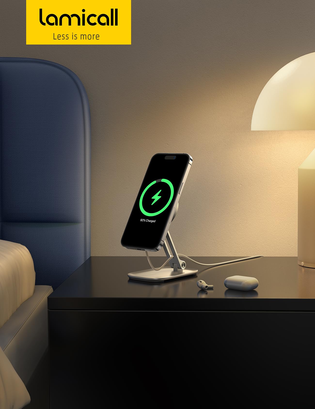 Foto 8 pulgar | Soporte De Teléfono Plegable Lamicall Para Apple Con Cargador De 25 W - Venta Internacional.