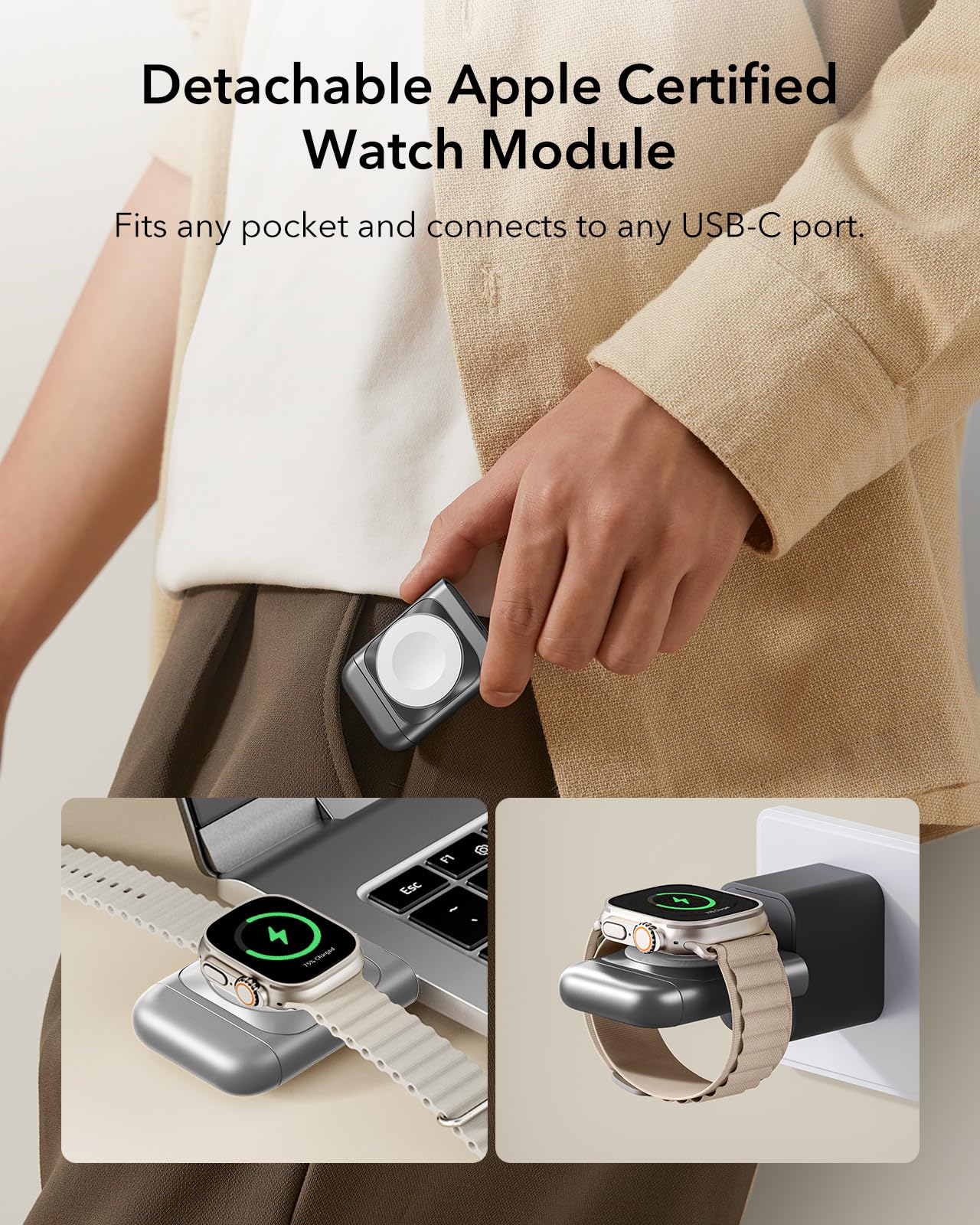 Foto 3 | Estación De Carga Inalámbrica Esr Qi2 3 En 1 Apple Watch 15w - Venta Internacional.