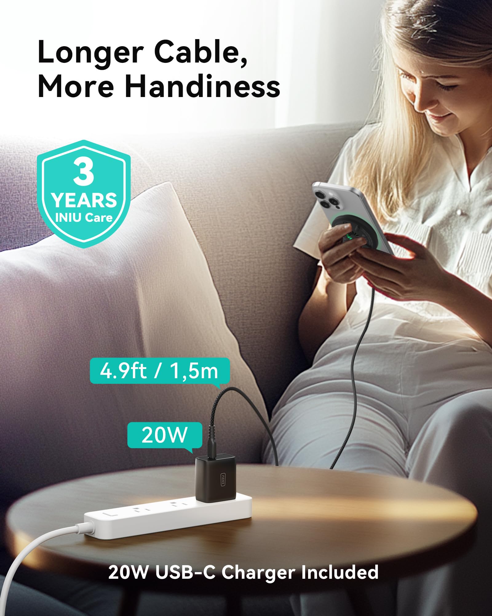 Foto 8 pulgar | Cargador Inalámbrico Iniu para Magsafe 15w Qi2 con Ventilador- Venta Internacional