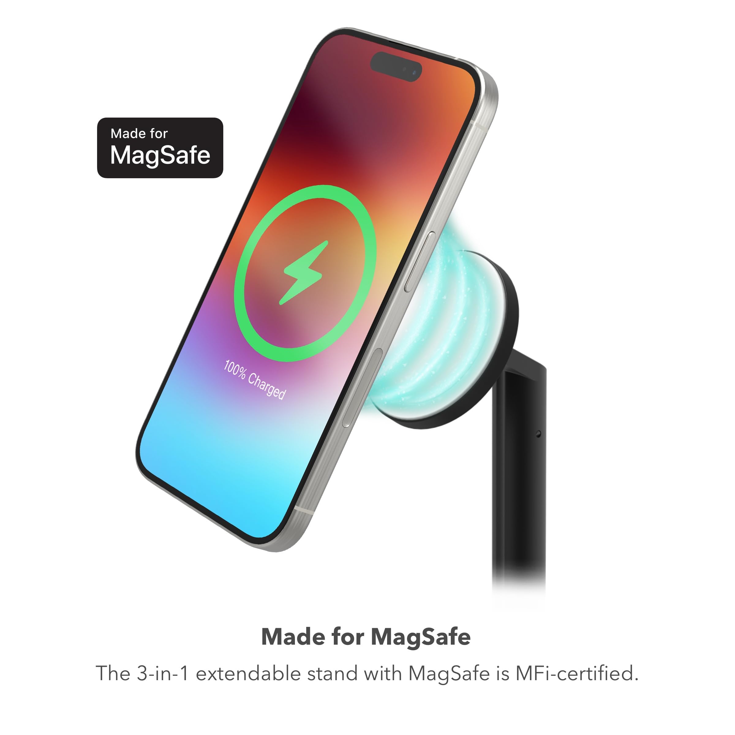 Foto 3 pulgar | Soporte De Carga Mophie Magsafe 3 En 1 Para Iphone Y Apple Watch - Venta Internacional.