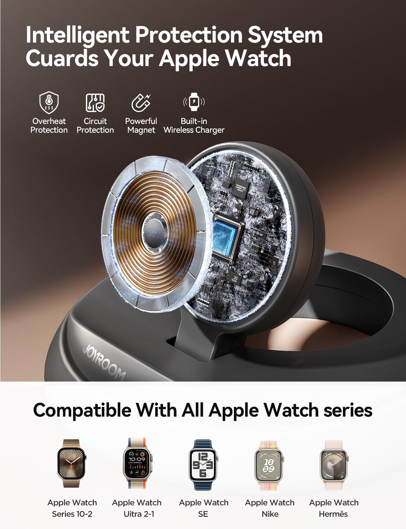 Foto 6 pulgar | Soporte De Carga Joyroom Para Apple Watch Series 1-10/se/2 Negro - Venta Internacional.