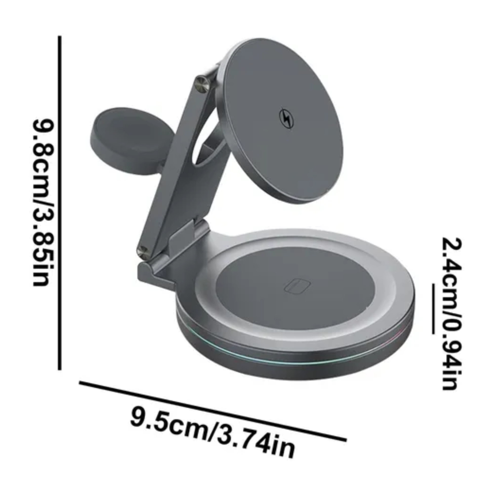 Foto 4 pulgar | Cargador Inalámbrico 3 en 1 para iPhone Magasfe Qi2 360° Gris