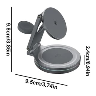 Foto 3 | Cargador Inalámbrico 3 en 1 para iPhone Magasfe Qi2 360° Gris