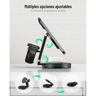 Foto 7 | Cargador Inalámbrico 3 en 1 para iPhone Magasfe Qi2 360° Gris
