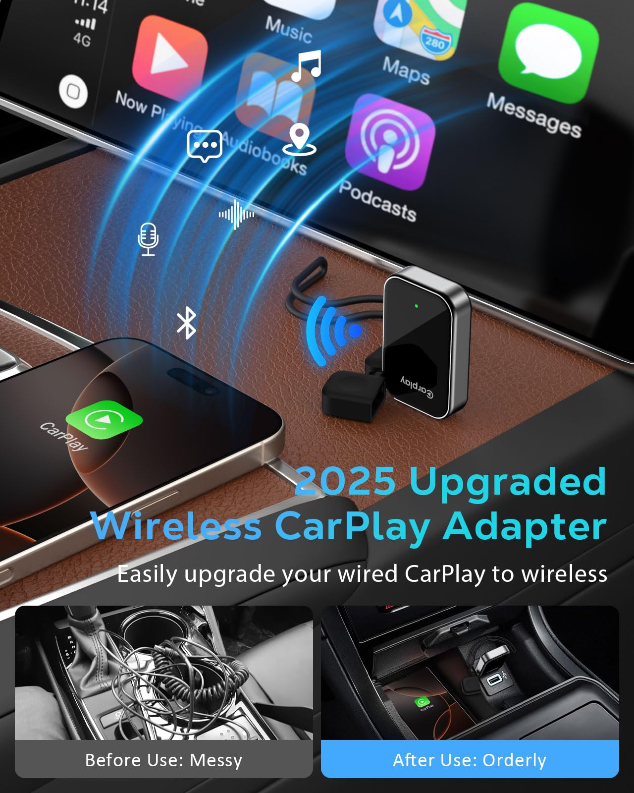 Foto 3 pulgar | Adaptador Carplay Inalámbrico Moko Para Iphone Ios 10+ Con Carplay - Venta Internacional.