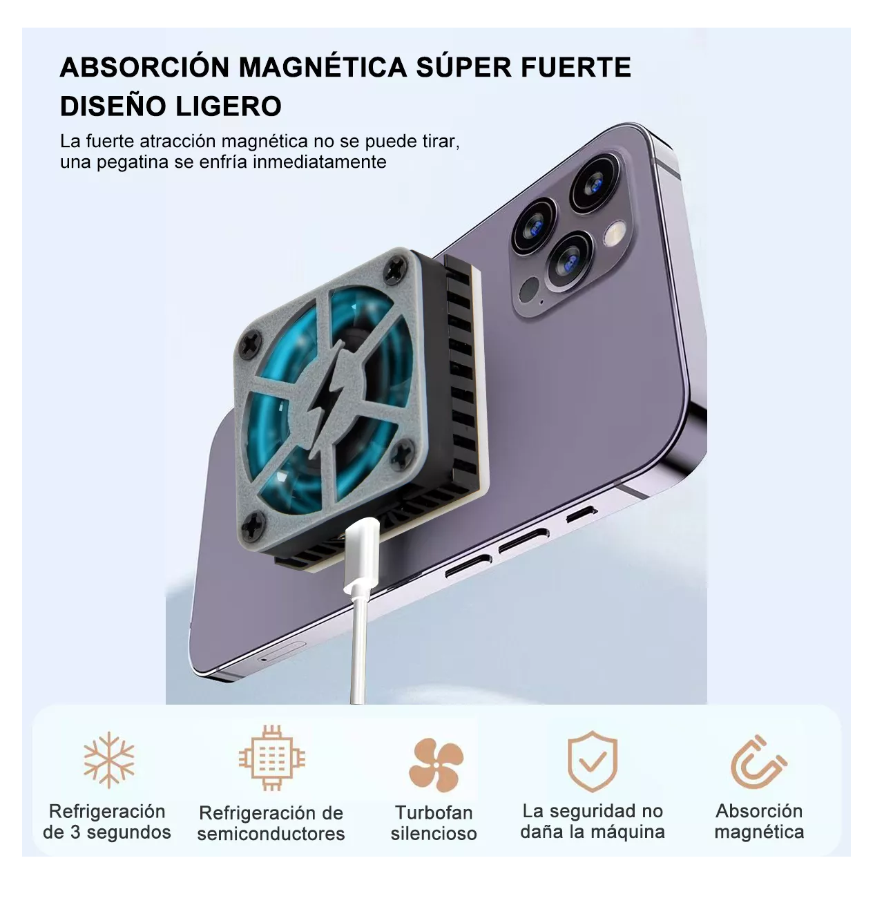 Foto 4 pulgar | Enfriador De Teléfono Móvil Semiconductor Absorción Magnética Negro