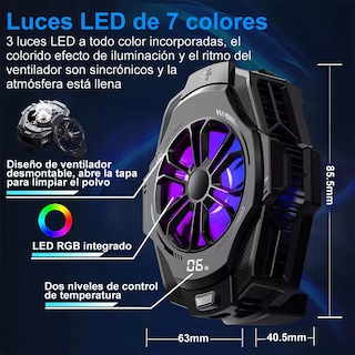 Foto 3 | Ventilador Enfriador Magnético De Teléfono Para Juegos Eo Safe Imports Esi-17947 Negro