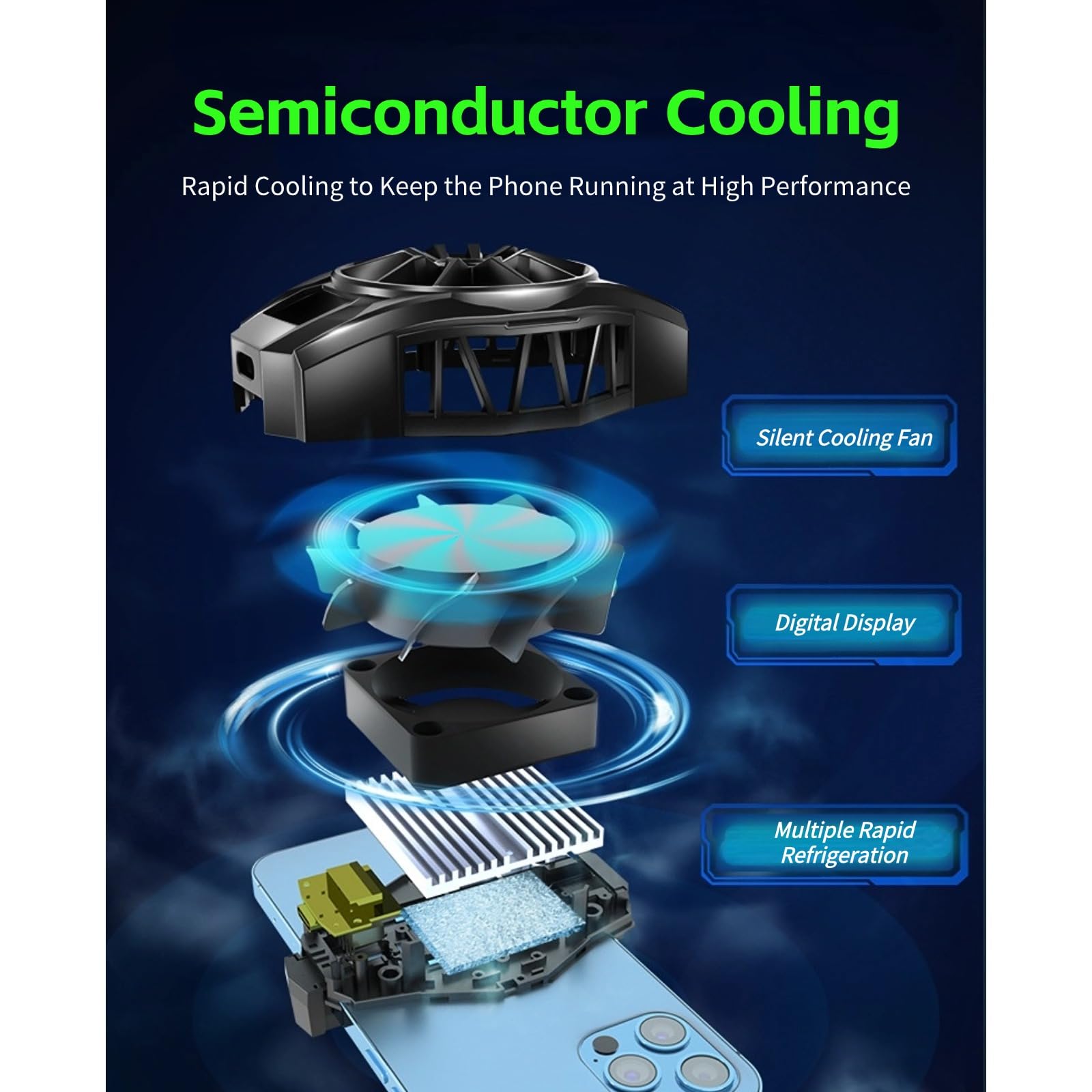 Foto 5 pulgar | Enfriador De Teléfono Yoidesu S8 Rgb Semiconductor Para 68-93 Mm - Venta Internacional.