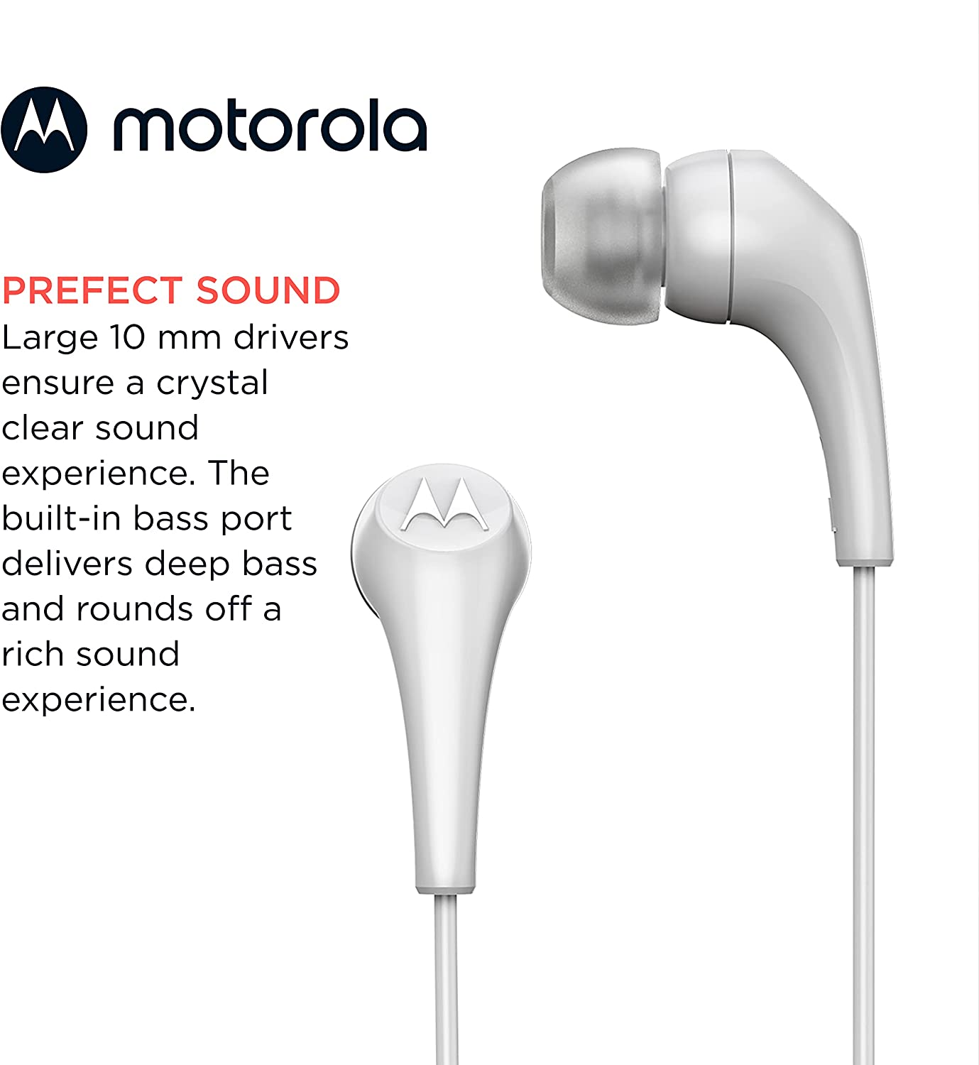 Foto 2 | Audífonos Motorola Manos Libres Earbuds 2-s 2022 Jack 3.5 color Blanco