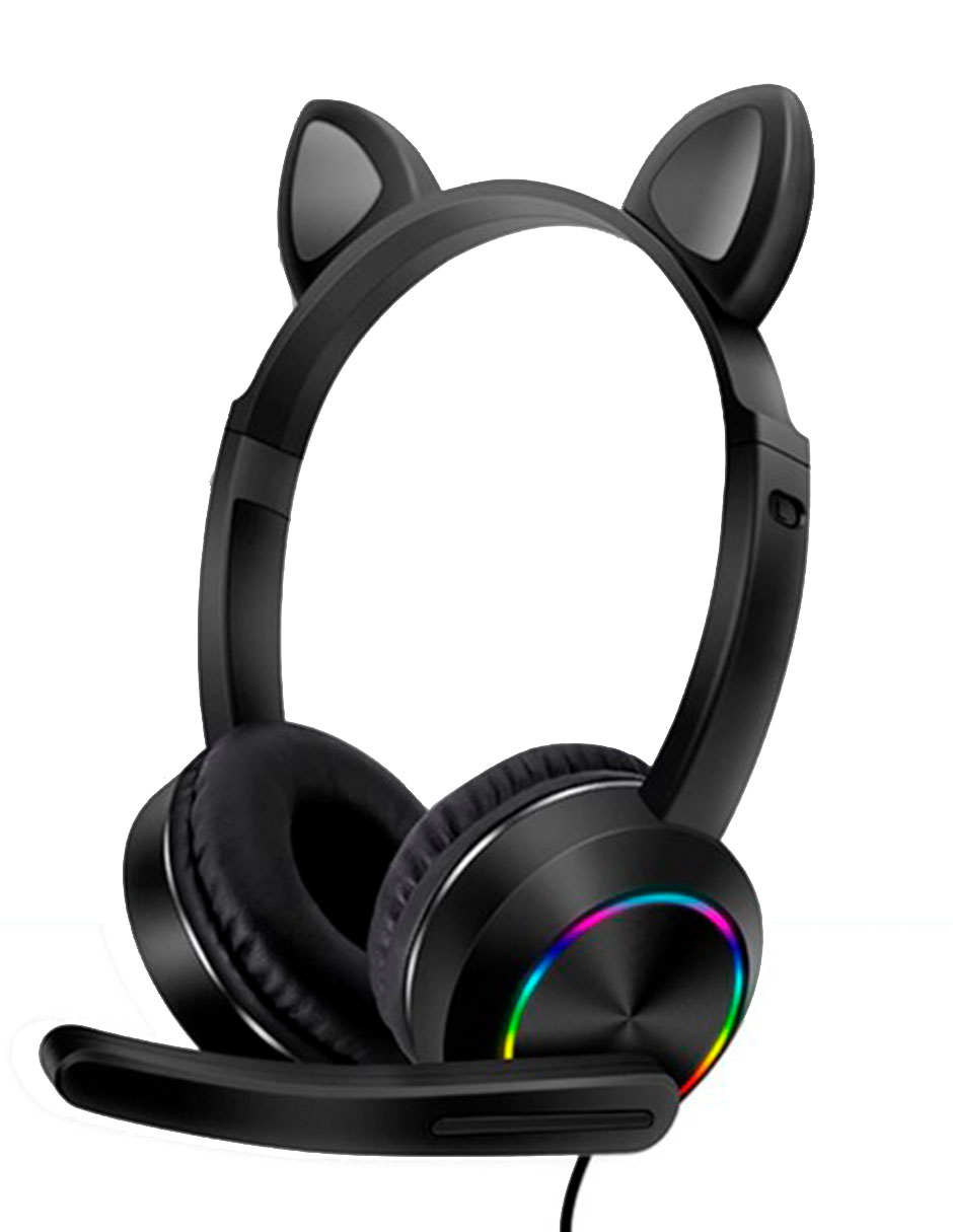 Foto 1 | Auriculares Oreja de Gato Petukita Box Gaming color Negro