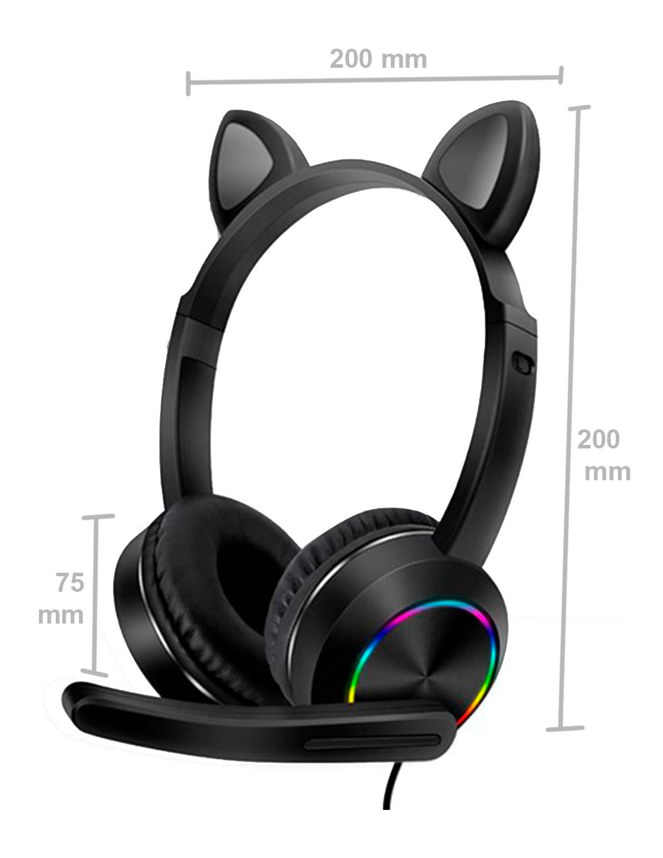 Foto 2 | Auriculares Oreja de Gato Petukita Box Gaming color Negro