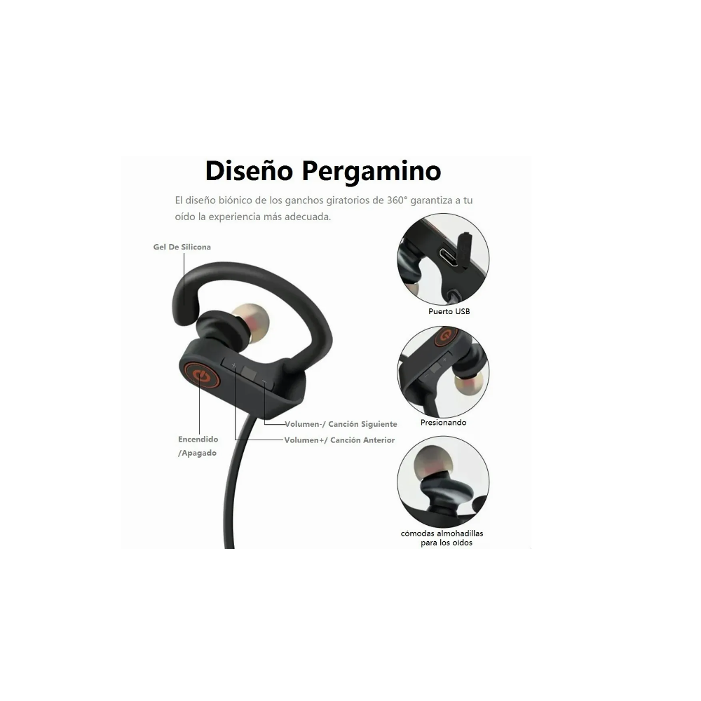 Foto 4 pulgar | Audífonos Inalámbricos con Bluetooth y Micrófono color Negro