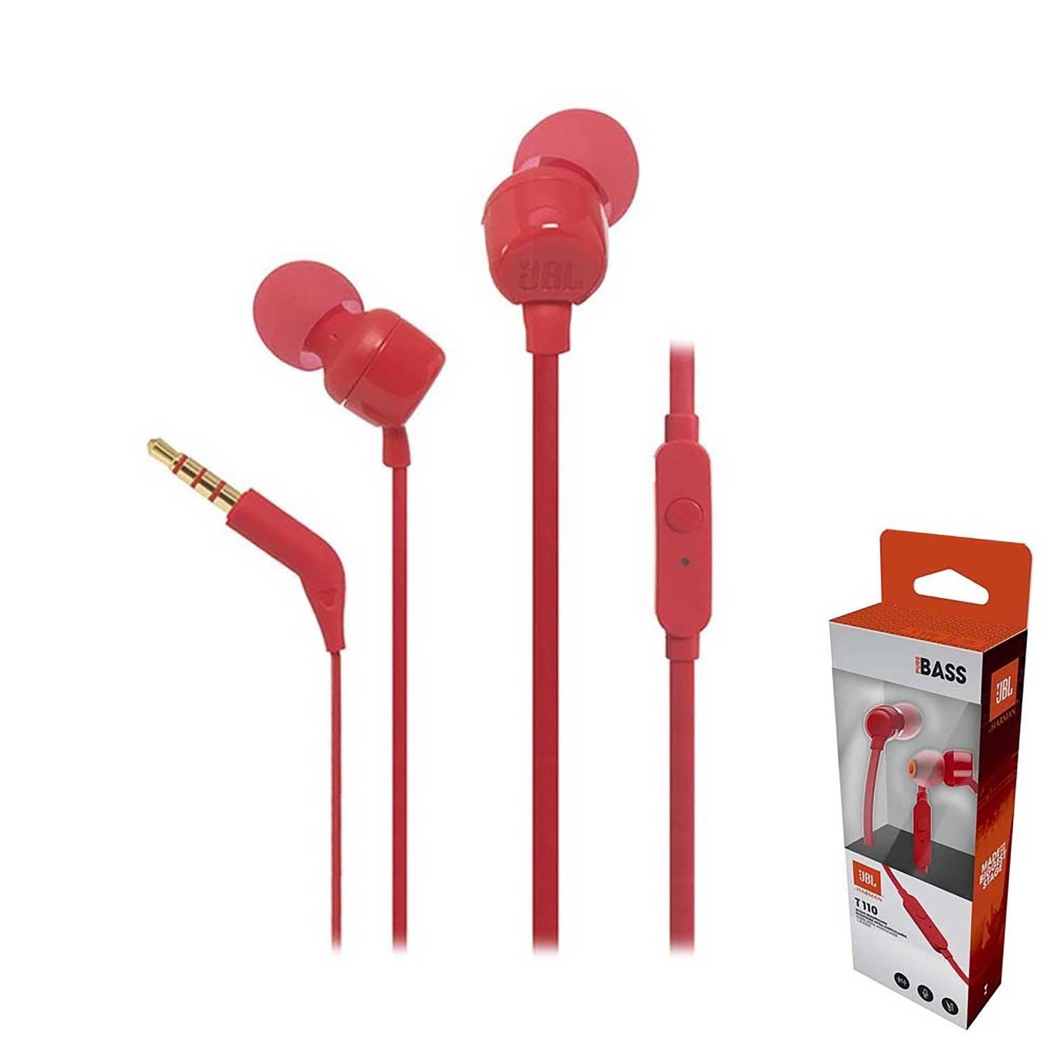 Foto 2 pulgar | Manos Libres Auricular JBL Tune 110 color Rojo Universal 3.5 MM