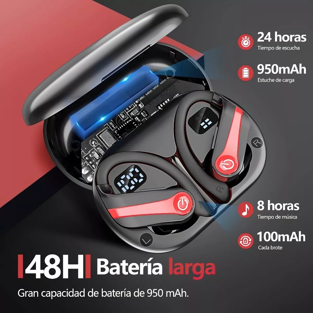 Foto 4 pulgar | Audífonos Inalámbricos Bluetooth Malubero color Negro con Azul