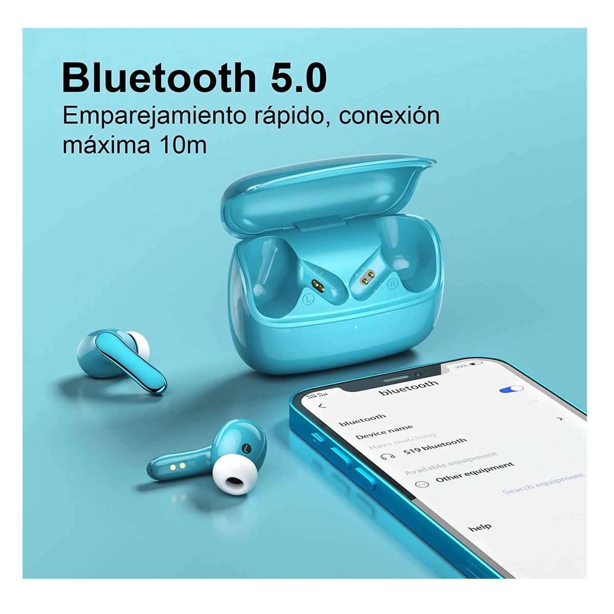 Foto 4 pulgar | Audífonos Bluetooth Inalámbricos. Color Azul